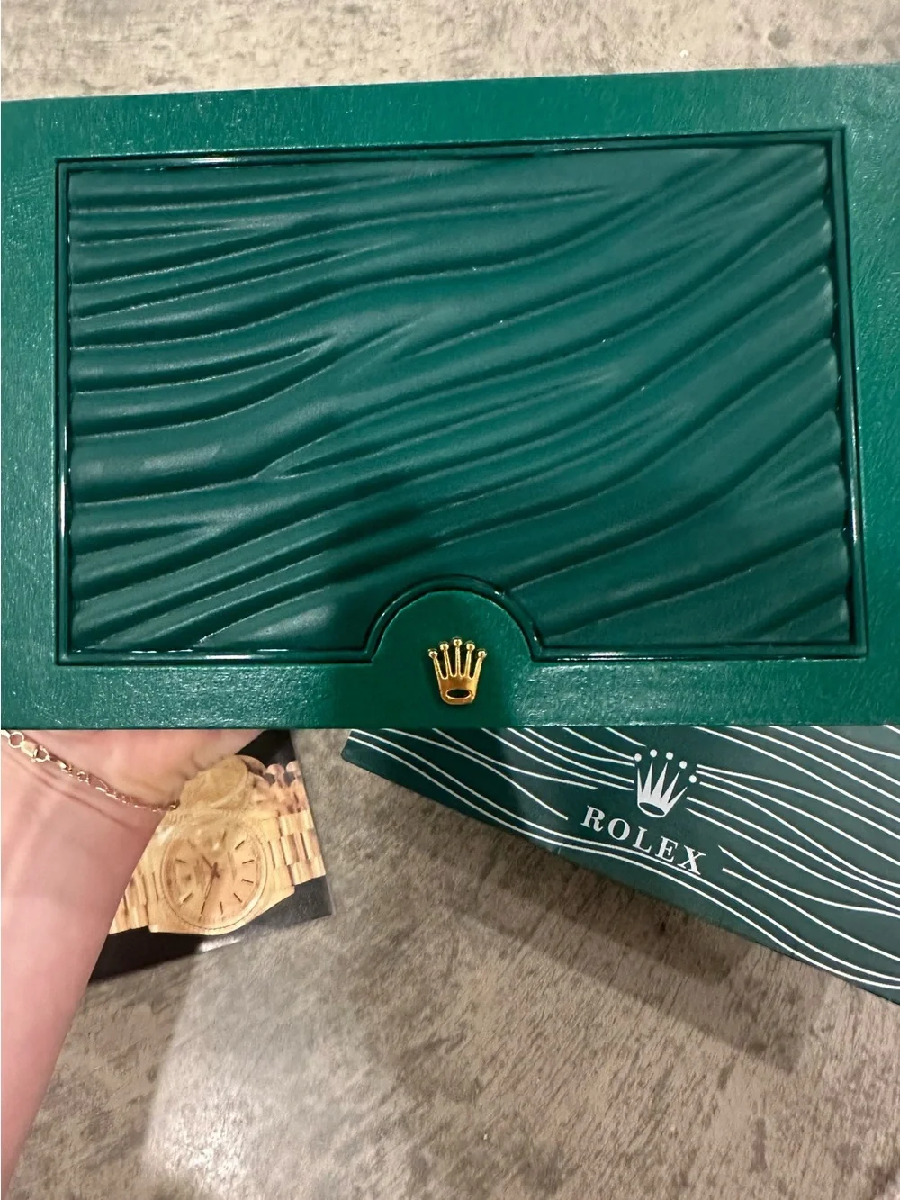 Vintage Rolex Green Branded Gift Bag with Matchinge Box and Booklets